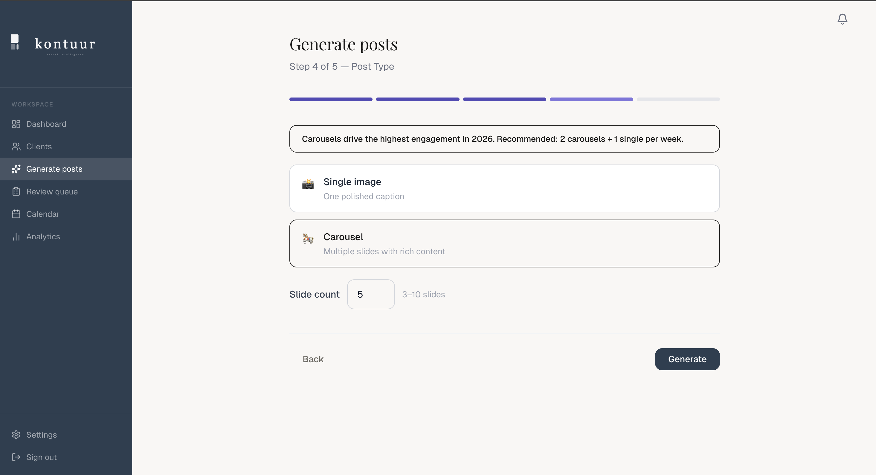 Generate posts page